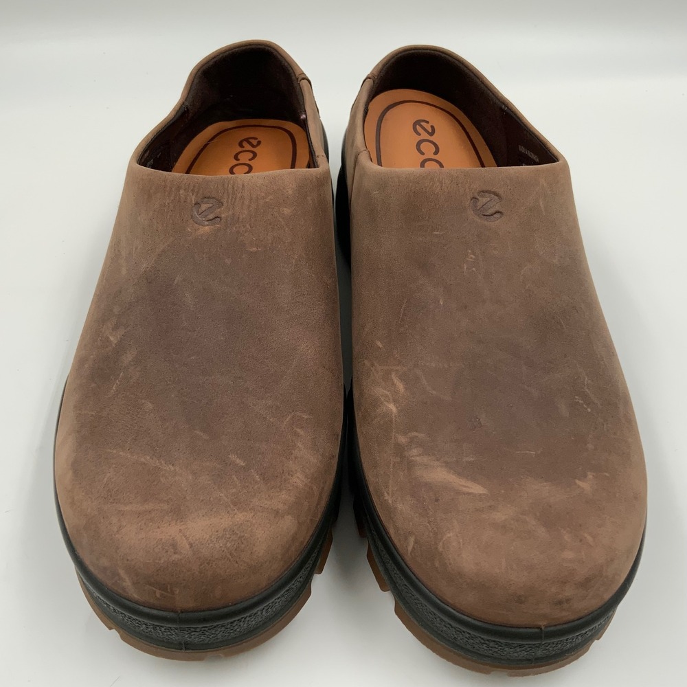 Ecco Hydromax Brown Leather Clogs Mules Women 38 7-7.5 Outdoor Slip On Shoes